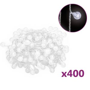 vidalXL Ghirlandă luminoasă, 400 LED-uri, alb rece, 8 funcții, 40 m