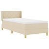 vidaXL Pat cu arcuri cu saltea cu headboard Crem 190 x 90 cm Poliester
