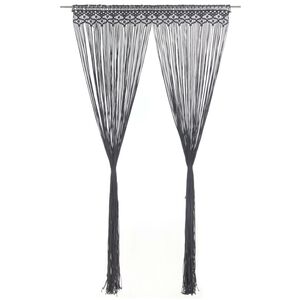 vidaXL Perdea macrame, antracit, 140 x 240 cm, bumbac