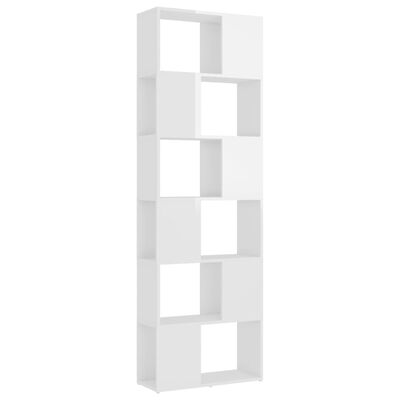 vidaXL Bibliotecă/Separator cameră, alb extralucios, 60x24x186 cm