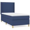 vidaXL Pat box spring cu saltea, albastru, 80x200 cm, textil