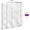 vidaXL Coșuri gabion arcuite,8 buc., 200x30x220/240cm, fier galvanizat