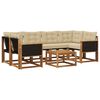 vidaXL Set de canapele de exterior 7 buc. Natural și Bej