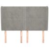 vidaXL Tăblie de pat cu aripioare gri deschis 147x23x118/128cm catifea