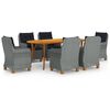 vidaXL Set mobilier de grădină, 7 piese, gri deschis