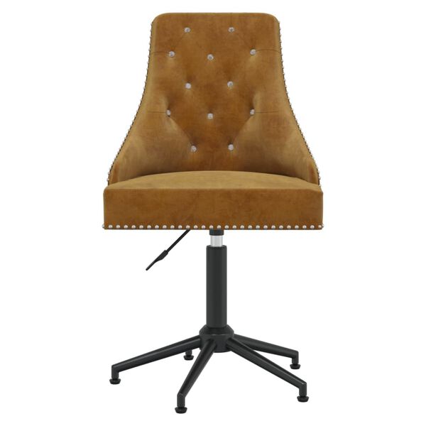 vidaXL Scaune de bucătărie pivotante, 2 buc., maro, catifea