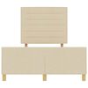 vidaXL Cadru de pat cu headboard Crem 140 x 190 cm țesătură