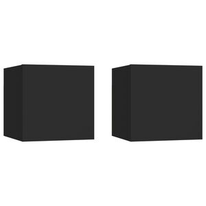 vidaXL Noptiere, 2 buc., negru, 30,5x30x30 cm, lemn prelucrat