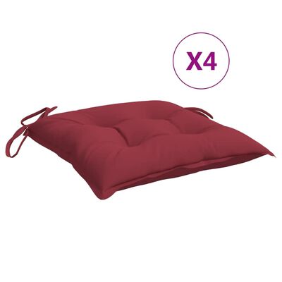 vidaXL Perne de scaun, 4 buc., roșu vin, 50x50x7 cm, textil oxford