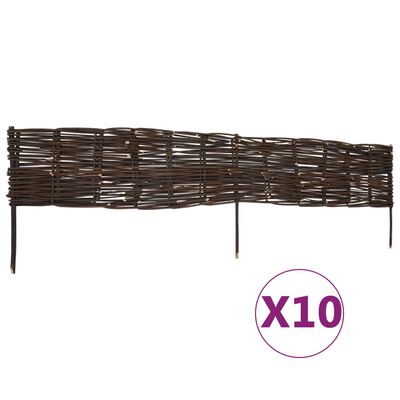 vidaXL Garduri de bordură pentru grădină, 10 buc., 120x35 cm, salcie