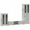 vidaXL Set comodă TV FLORIN 3 pcs Gri din beton Lemn prelucrat