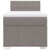 vidaXL Pat box spring cu saltea, gri taupe, 100x200 cm, textil