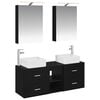 vidaXL Set de mobilier pentru baie 5 pcs Stejar Negru