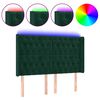 vidaXL Tăblie de pat cu LED, verde &icirc;nchis, 163x16x118/128 cm, catifea