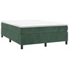 vidaXL Pat box spring cu saltea, verde &icirc;nchis, 140x200 cm, catifea