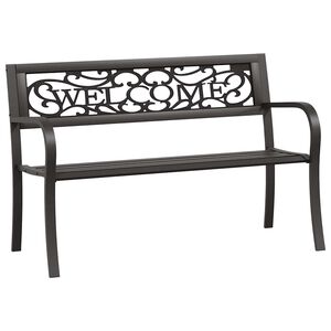vidaXL Bancă de grădină, negru, 125 cm, oțel