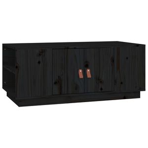 vidaXL Măsuță de cafea, negru, 100x50x41 cm, lemn masiv de pin