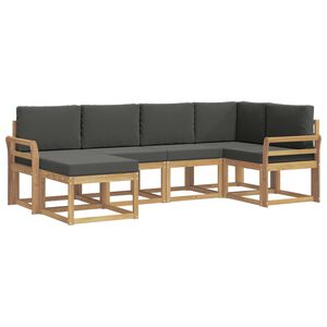 vidaXL Set de canapele de exterior 6 pcs Alb și antracit Poliester