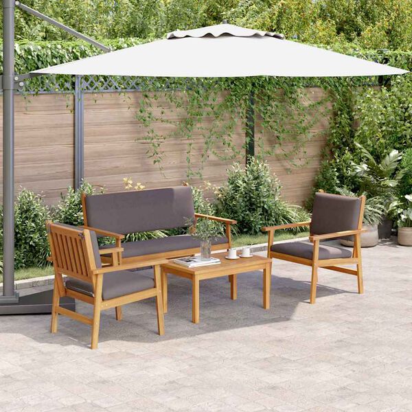 vidaXL Set de canapele pentru grădină 4 pcs Maro 120 x 65,5 x 79 cm