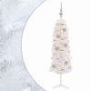 vidaXL Brad de Crăciun artificial &icirc;ngust cu globuri 150 cm 150 LED-uri