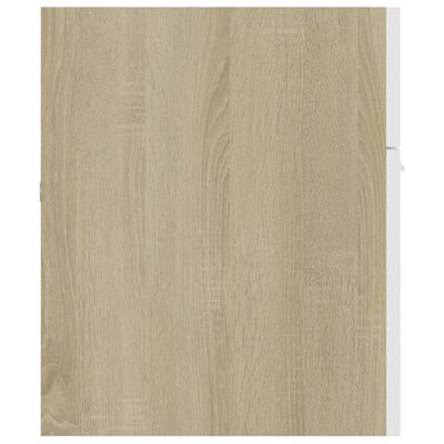 vidaXL Dulap cu chiuvetă încorporată alb/stejar sonoma, lemn prelucrat