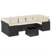 vidaXL Set mobilier de grădină cu perne, 8 piese, negru, poliratan