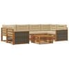 vidaXL Set de canapele de exterior 7 buc. Natural și Bej