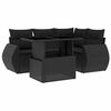 vidaXL Set mobilier de grădină cu perne, 5 piese, negru, poliratan
