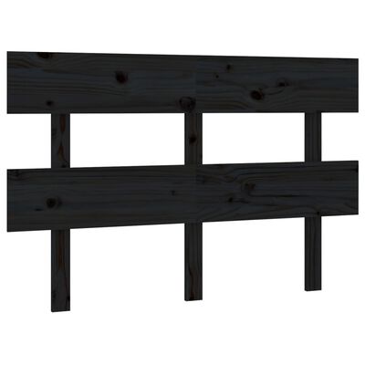 vidaXL Tăblie de pat, negru, 124x3x81 cm, lemn masiv de pin