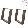vidaXL Picioare pentru masă de cafea &icirc;n formă de U, 2 buc., oțel natural, 70x(42-43) cm