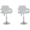 vidaXL Scaune de bucătărie pivotante, 2 buc., alb, piele artificială