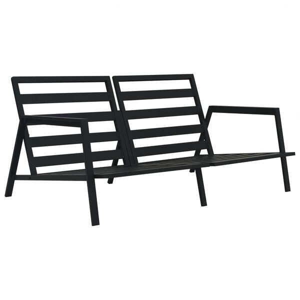 vidaXL Set mobilier de grădină cu perne, 5 piese, gri închis, aluminiu