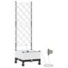 vidaXL Ghiveci de grădină cu irigație și roți Alb 40 x 40 x 132 cm PP