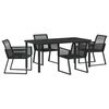 vidaXL Set de masă pentru grădină 5 pcs Negru