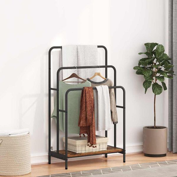 vidaXL Stativ pentru haine Lemn vechi 60 x 30 x 100,5 cm Lemn compozit