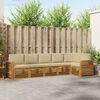 vidaXL Seturi de canapele 6 pcs Natural și Bej Lemn Solid de Acacia