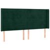 vidaXL Tăblie pat cu aripioare verde &icirc;nchis 183x16x118/128 cm catifea