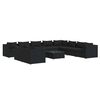 vidaXL Set mobilier de grădină cu perne, 11 piese, negru, poliratan