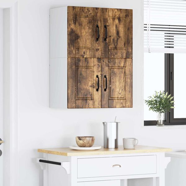 vidaXL Dulap de bucătărie cu raft 2 pcs Stejar fumuriu 60 x 31 x 40 cm