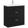 vidaXL Set de mobilier pentru baie Stejar Negru 81 x 40 x 84,5 cm