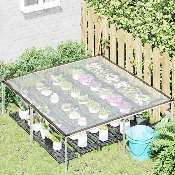 vidaXL Prelată transparentă cu ochiuri de fixare, polietilenă, 2x2 m