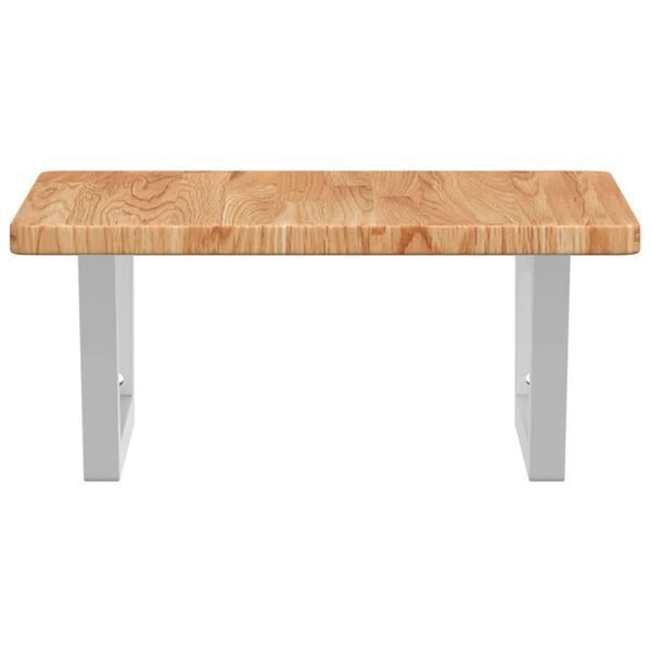 vidaXL Raft pentru lavoar montat pe perete, oțel și lemn masiv stejar