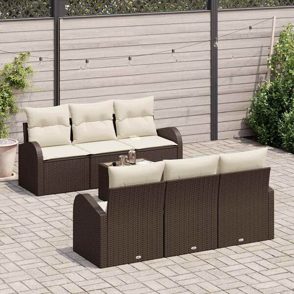 vidaXL Set de canapele pentru grădină Maro 55 x 55 x 37 cm poliratan