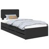 vidaXL Cadru de pat cu headboard Negru 100 x 200 cm Lemn prelucrat