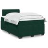 vidaXL Pat box spring cu saltea, verde &icirc;nchis, 120x200 cm, catifea