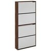 vidaXL Pantofar cu oglindă, 4 niveluri, stejar maro, 63x17x134 cm