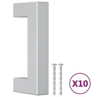 vidaXL Mânere de dulap, 10 buc., argintiu, 64 mm, oțel inoxidabil