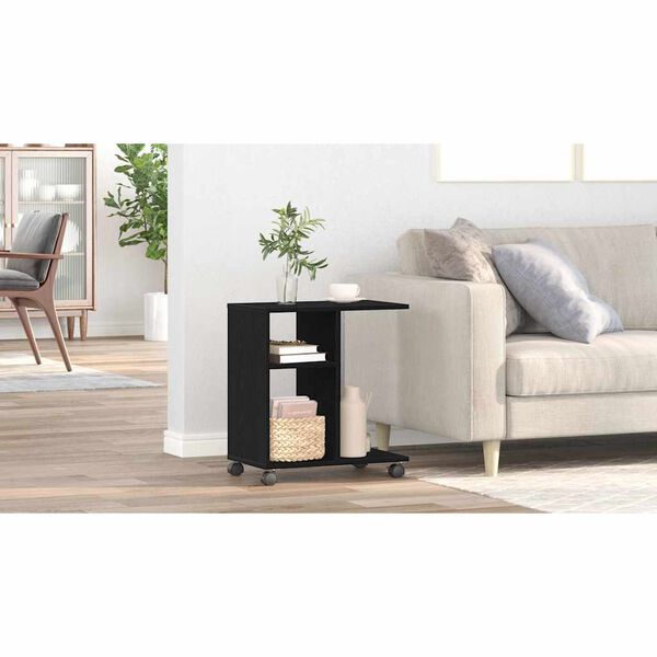 vidaXL Masă laterală Stejar negru 50 x 30 x 55 cm Lemn compozit