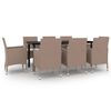 vidaXL Set mobilier de grădină cu perne, 9 piese, poliratan și sticlă