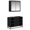 vidaXL Set de mobilier pentru baie 2 buc. Stejar Negru 80 x 33 x 60 cm